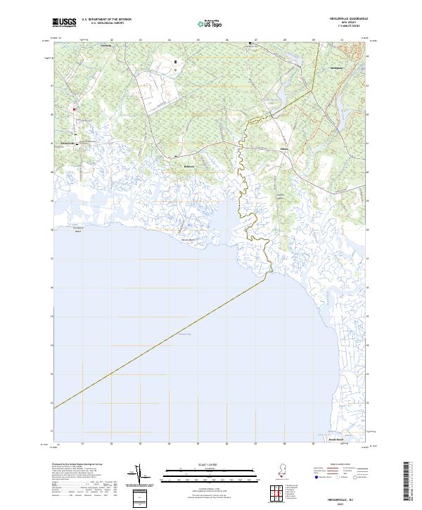 US Topo 7.5-minute map for Heislerville NJ