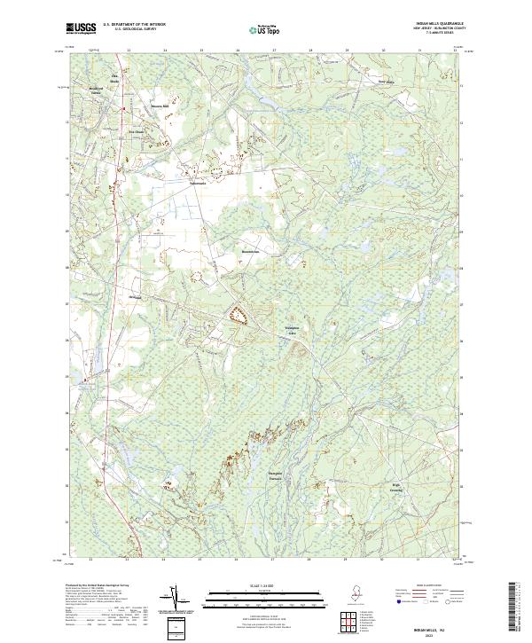 US Topo 7.5-minute map for Indian Mills NJ