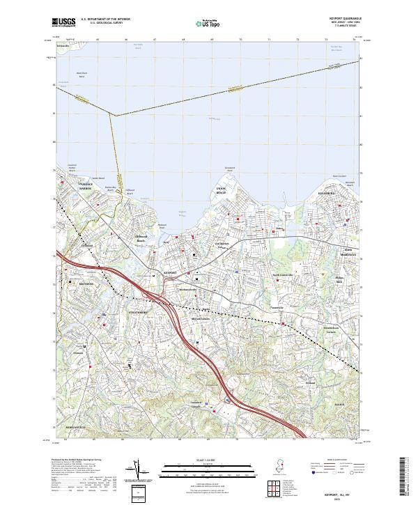 Keyport Building Map US Topo 7.5-minute map for Keyport NJNY – American Map Store