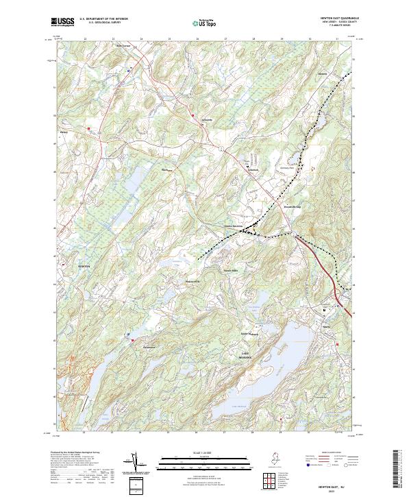 US Topo 7.5-minute map for Newton East NJ