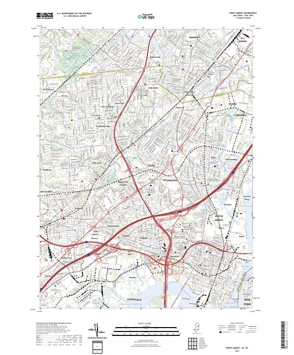 US Topo 7.5-minute map for Perth Amboy NJNY
