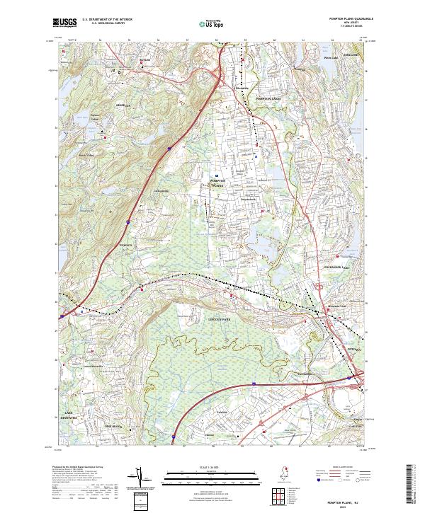 US Topo 7.5-minute map for Pompton Plains NJ