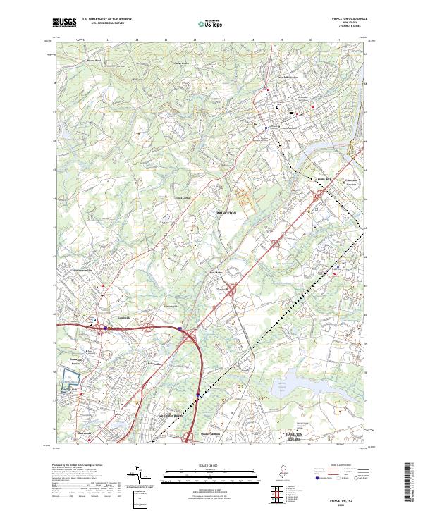 Princeton Zip Code US Topo 7.5-minute map for Princeton NJ – American Map Store