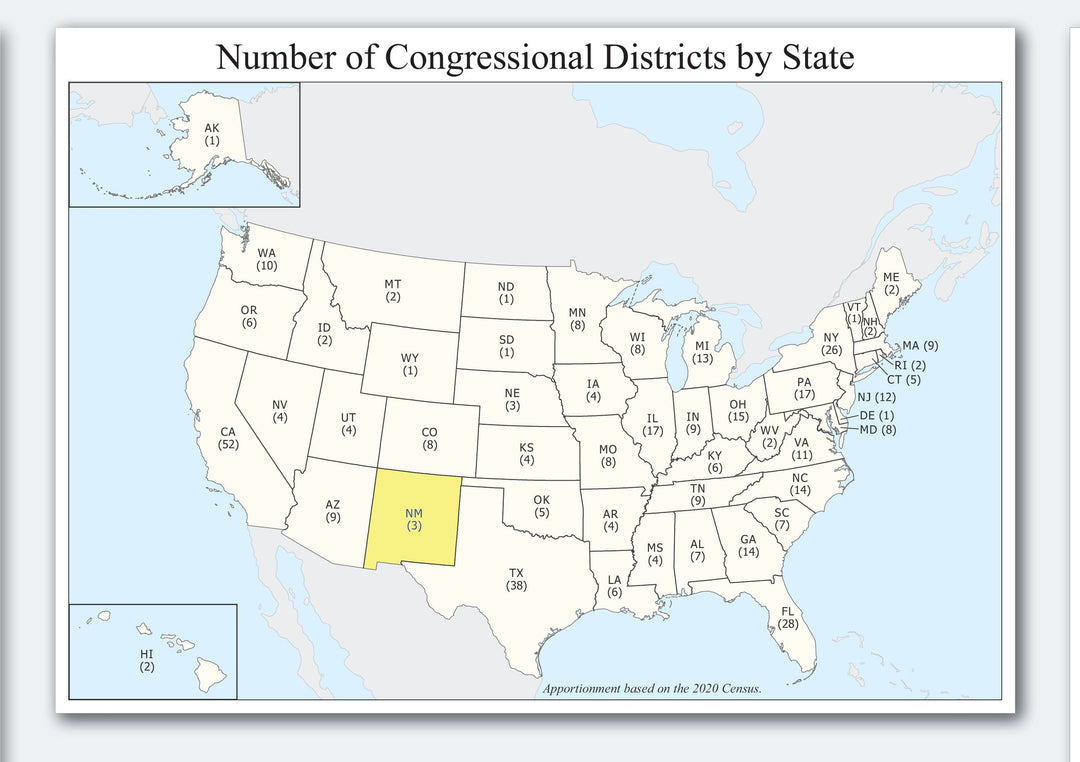 New Mexico Congressional District Wall Map