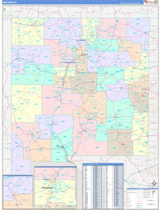 Color Cast Style Wall Map of New Mexico by Market Maps