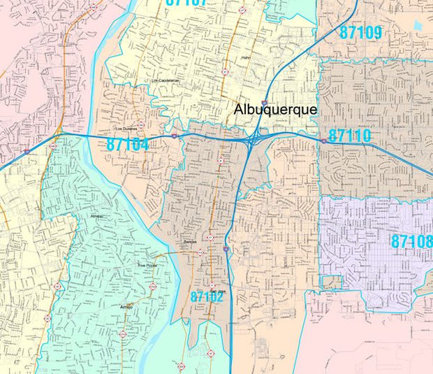 Albuquerque City Map With Zip Codes ZIP Code 5: 87111 ALBUQUERQUE,