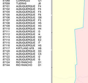 Color Cast Zip Code Style Wall Map of Albuquerque by Market Maps