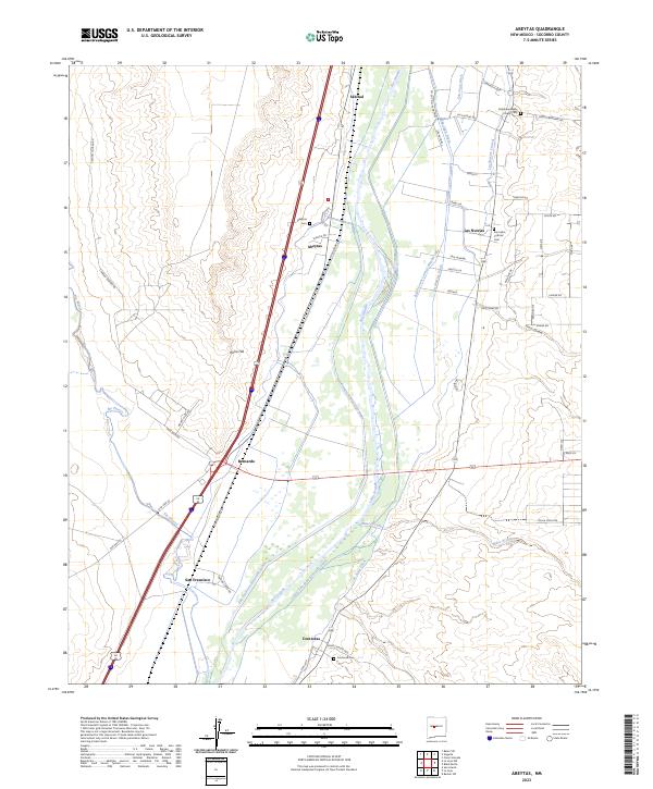 US Topo 7.5-minute map for Abeytas NM