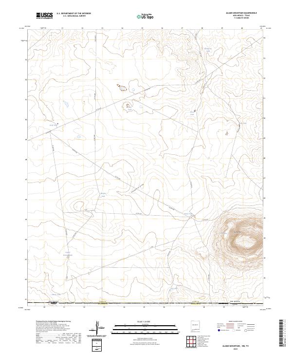 US Topo 7.5-minute map for Alamo Mountain NMTX