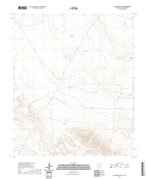 US Topo 7.5-minute map for Alamo Mountain NE NM