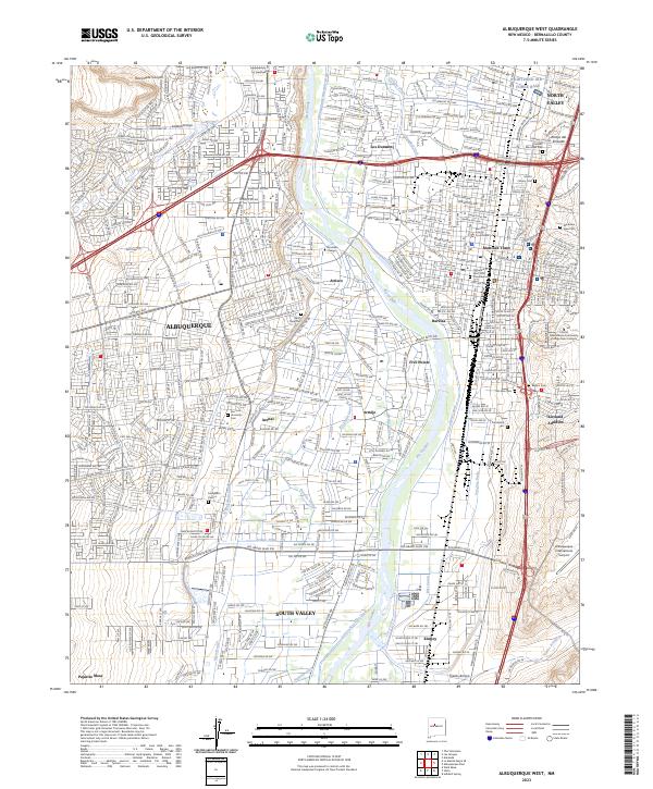 US Topo 7.5-minute map for Albuquerque West NM
