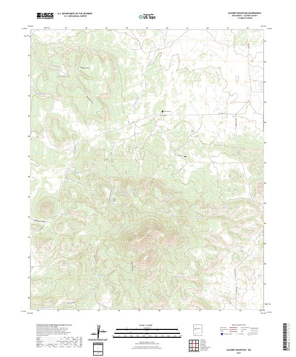 US Topo 7.5-minute map for Alegres Mountain NM