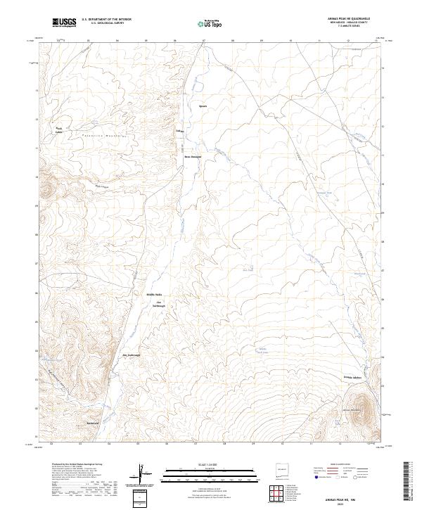 US Topo 7.5-minute map for Animas Peak NE NM