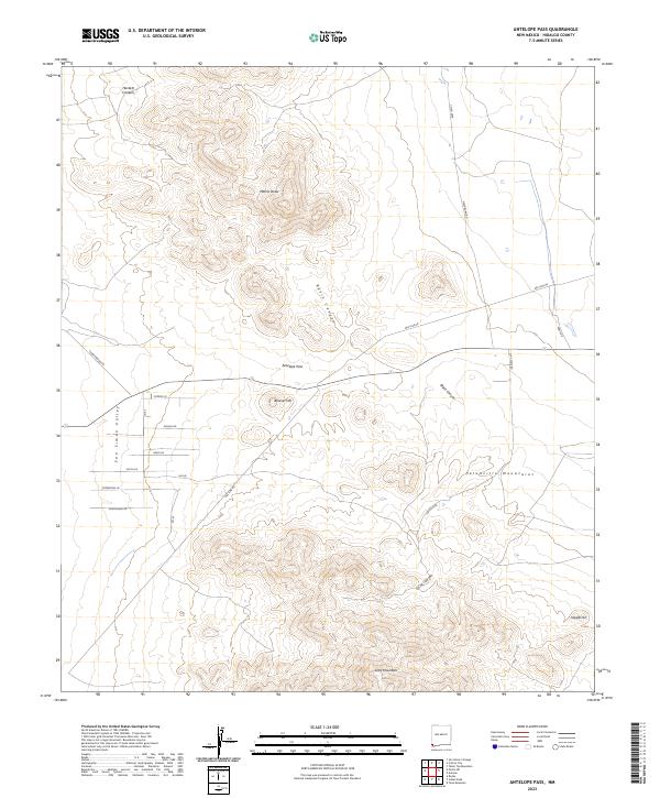 US Topo 7.5-minute map for Antelope Pass NM