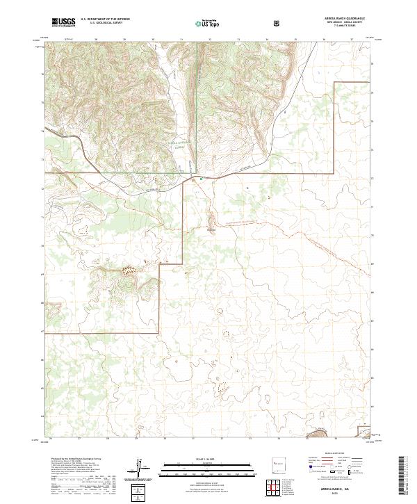 US Topo 7.5-minute map for Arrosa Ranch NM