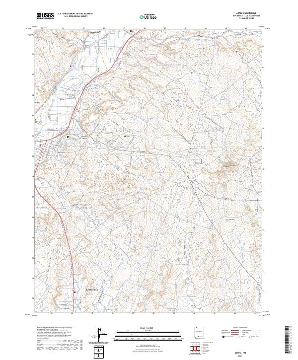 US Topo 7.5-minute map for Aztec NM