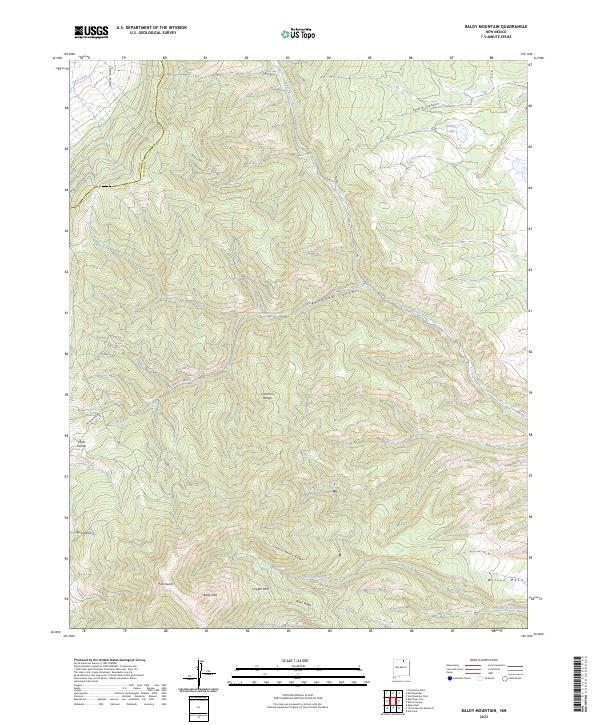 US Topo 7.5-minute map for Baldy Mountain NM