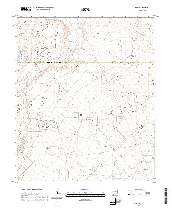 US Topo 7.5-minute map for Basin Well NM