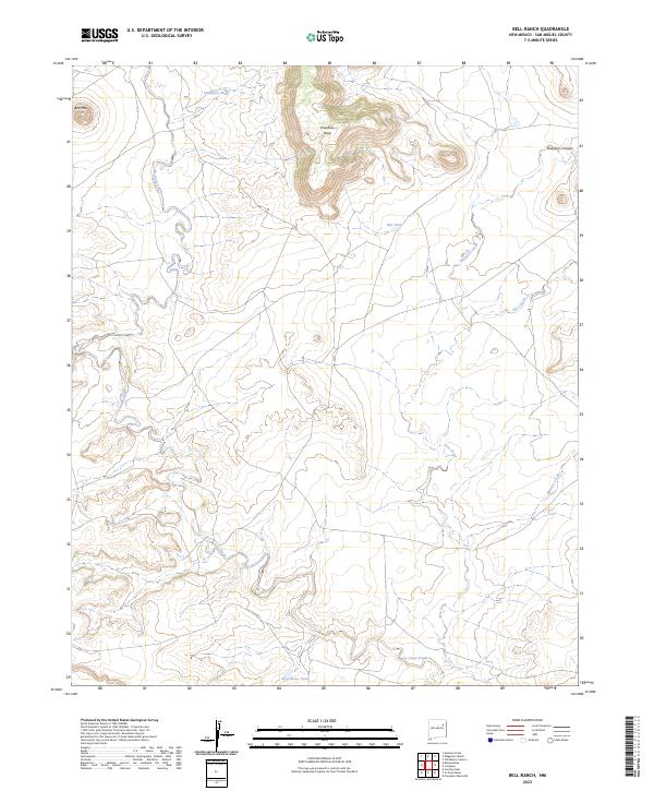 US Topo 7.5-minute map for Bell Ranch NM – American Map Store