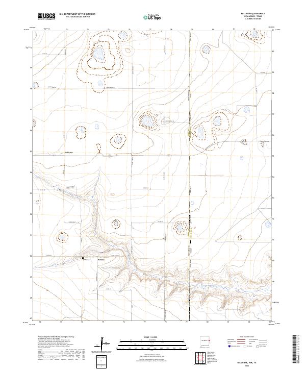 US Topo 7.5-minute map for Bellview NMTX – American Map Store
