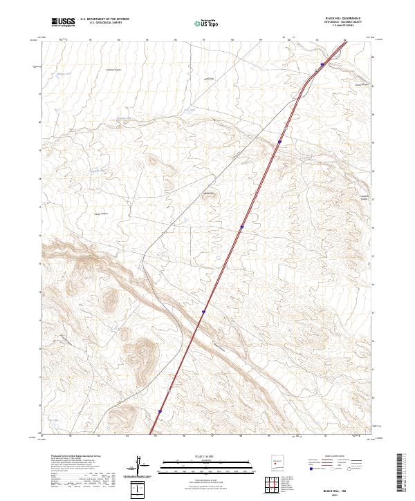 US Topo 7.5-minute map for Black Hill NM