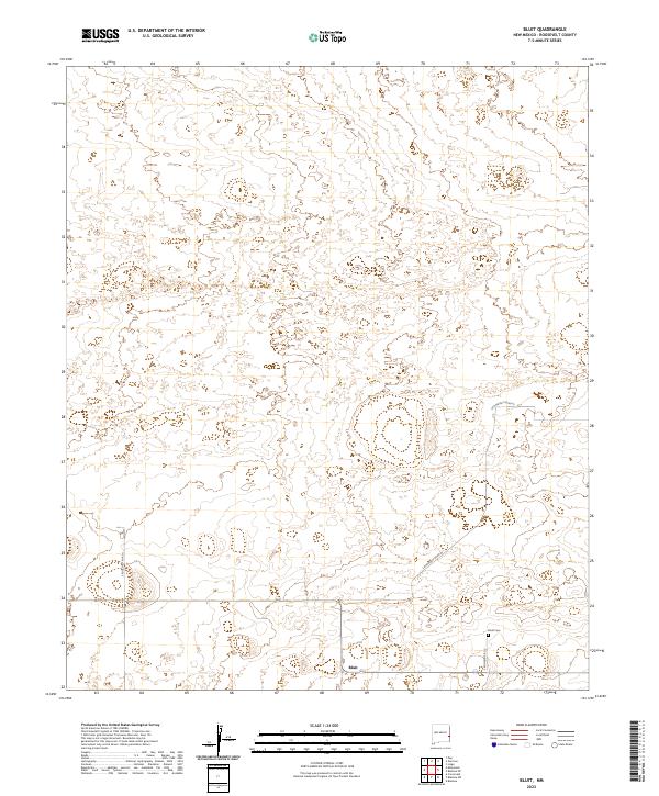 US Topo 7.5-minute map for Bluit NM