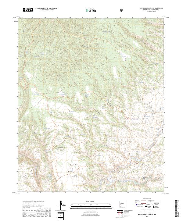 US Topo 7.5-minute map for Burnt Corral Canyon NM