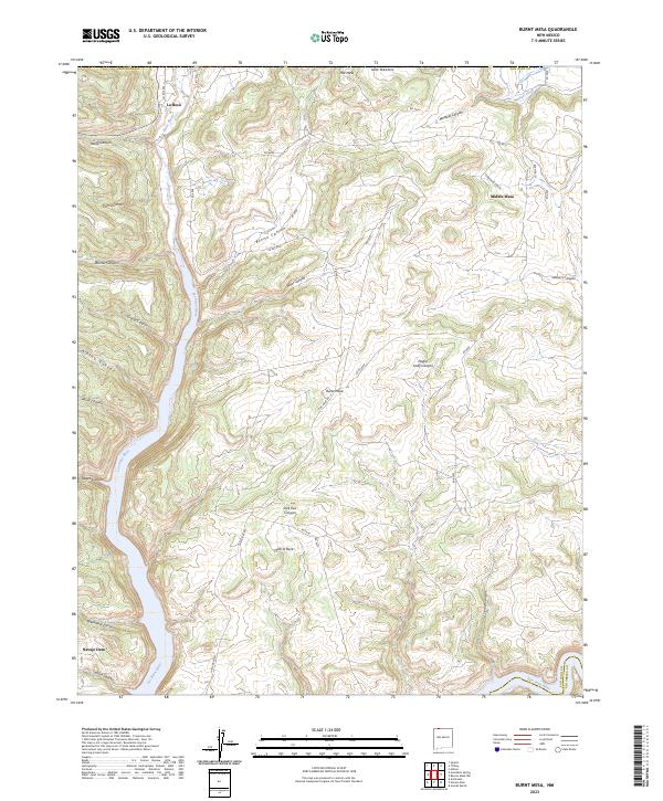US Topo 7.5-minute map for Burnt Mesa NM