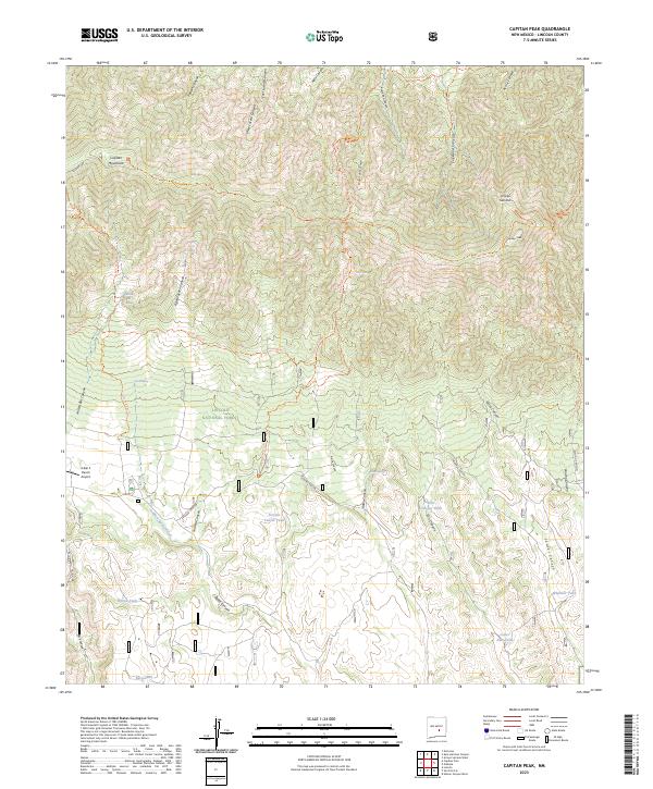 US Topo 7.5-minute map for Capitan Peak NM