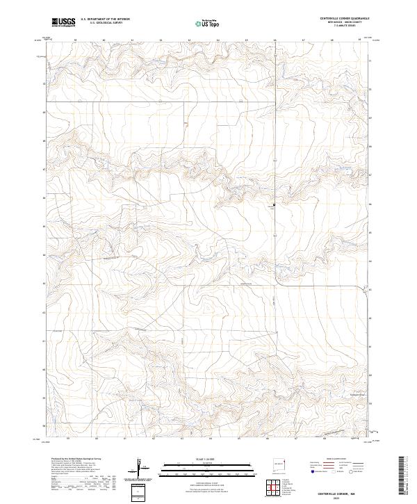 US Topo 7.5-minute map for Centerville Corner NM