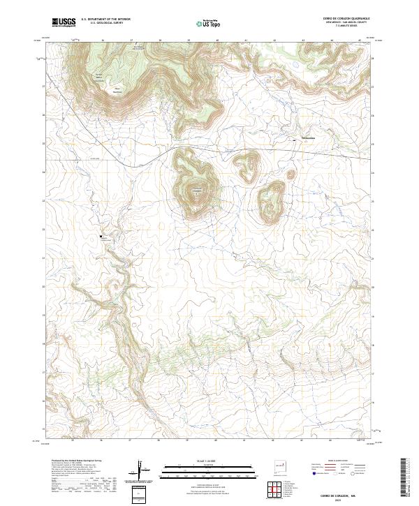 US Topo 7.5-minute map for Cerro De Corazon NM