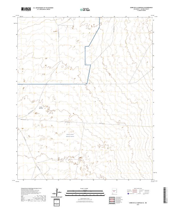 US Topo 7.5-minute map for Cerro De La Campana SE NM