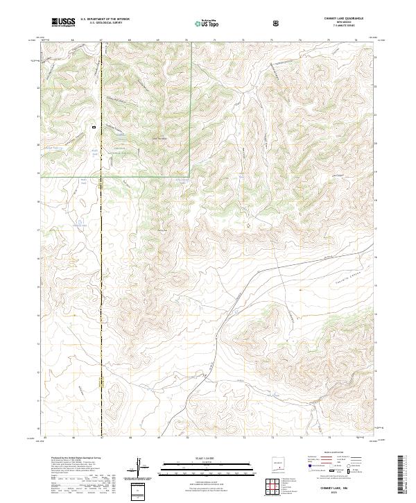 US Topo 7.5-minute map for Chimney Lake NM