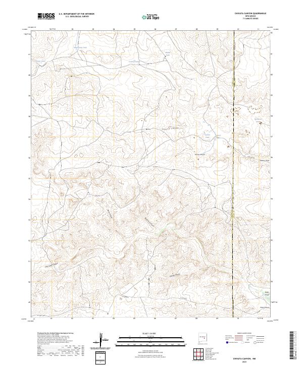 US Topo 7.5-minute map for Chivata Canyon NM