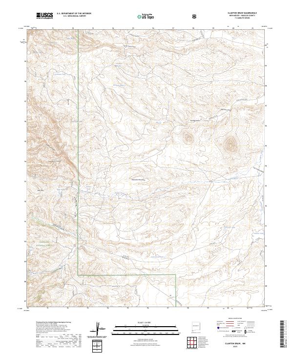 US Topo 7.5-minute map for Clanton Draw NM – American Map Store