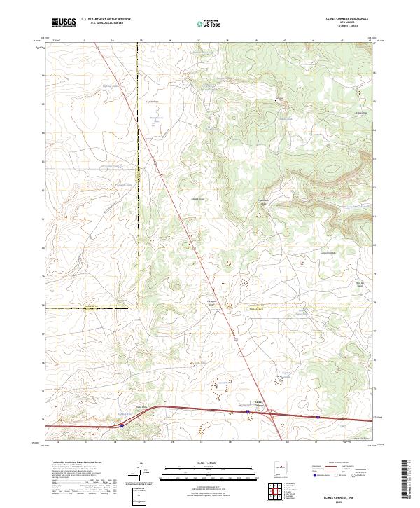 US Topo 7.5-minute map for Clines Corners NM