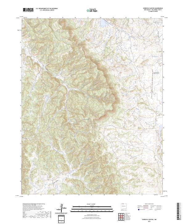US Topo 7.5-minute map for Cordova Canyon NM