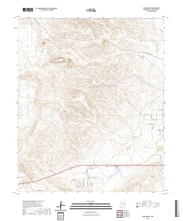 US Topo 7.5-minute map for Corn Ranch NM