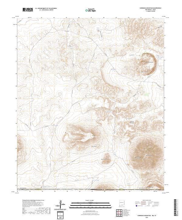 US Topo 7.5-minute map for Cornudas Mountain NMTX