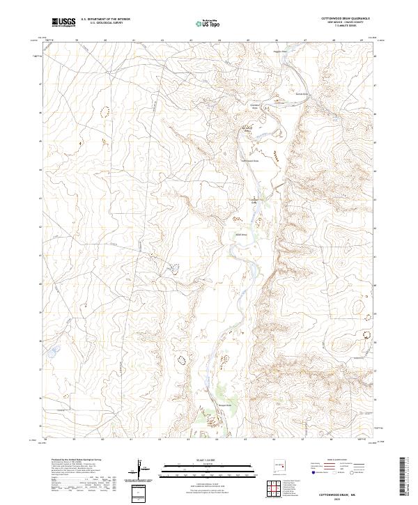 US Topo 7.5-minute map for Cottonwood Draw NM