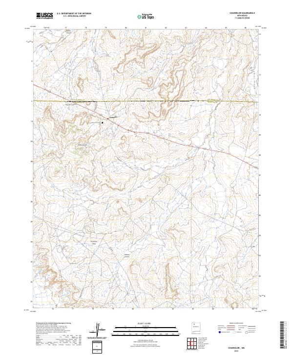 US Topo 7.5-minute map for Counselor NM
