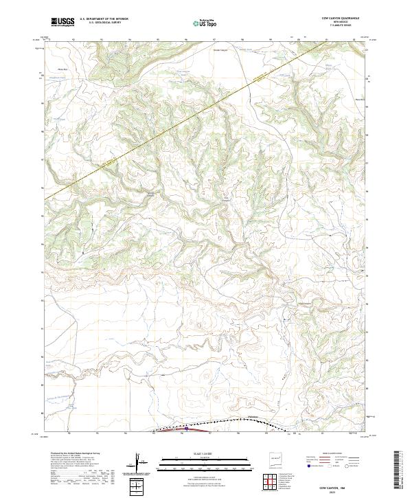 US Topo 7.5-minute map for Cow Canyon NM