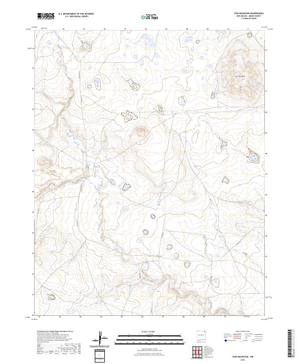 US Topo 7.5-minute map for Cow Mountain NM