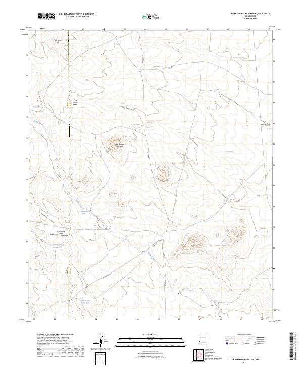 US Topo 7.5-minute map for Cow Springs Mountain NM