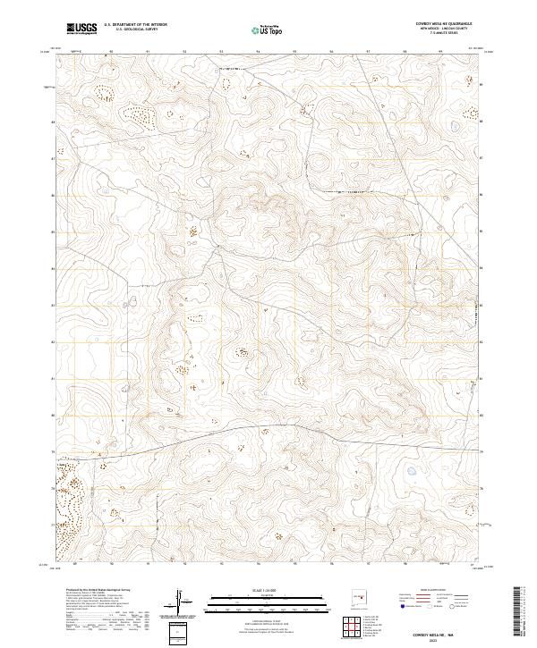 US Topo 7.5-minute map for Cowboy Mesa NE NM