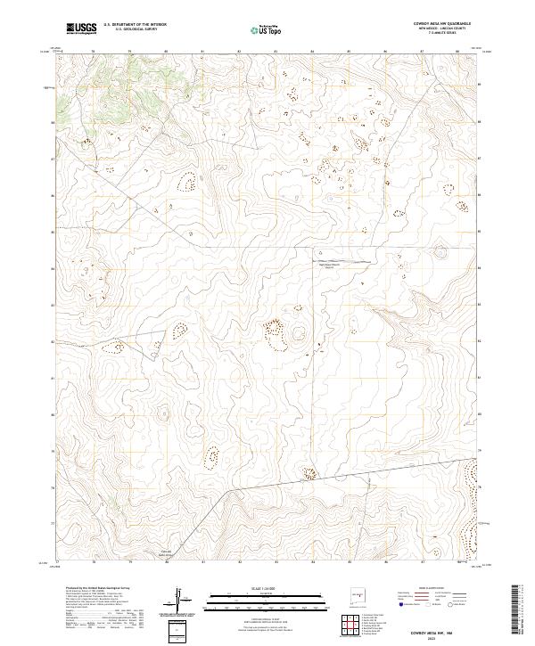 US Topo 7.5-minute map for Cowboy Mesa NW NM