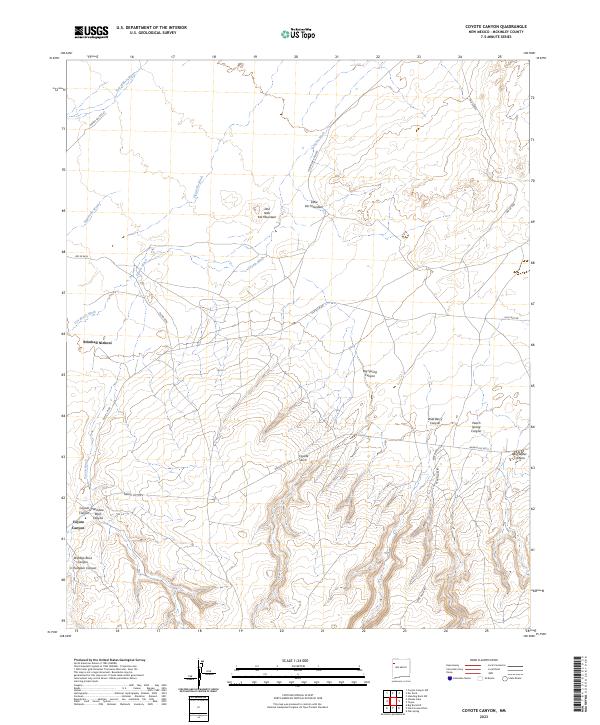 US Topo 7.5-minute map for Coyote Canyon NM