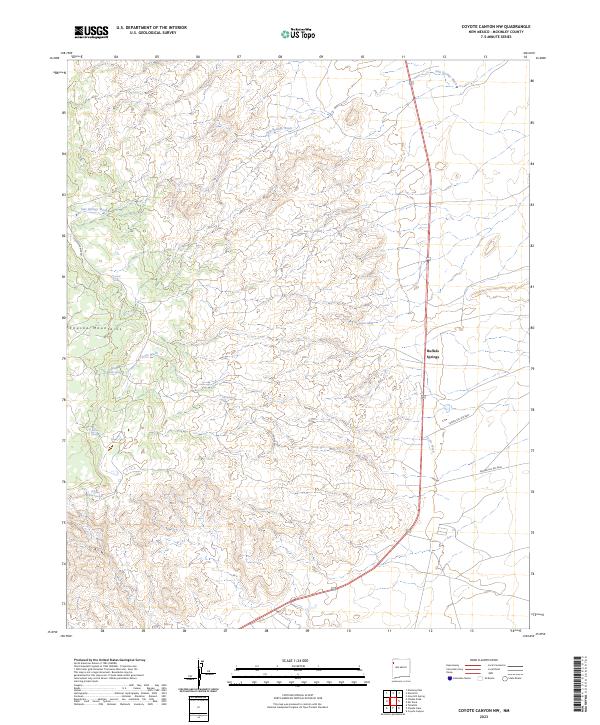 US Topo 7.5-minute map for Coyote Canyon NW NM