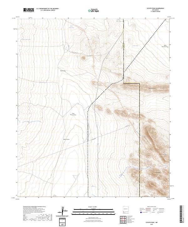 US Topo 7.5-minute map for Coyote Peak NM