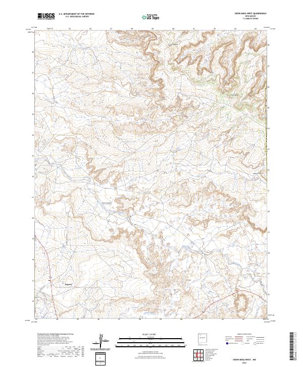 US Topo 7.5-minute map for Crow Mesa West NM
